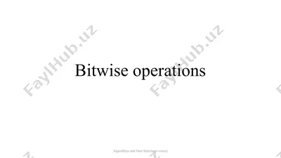 bitwise operations — PPTX