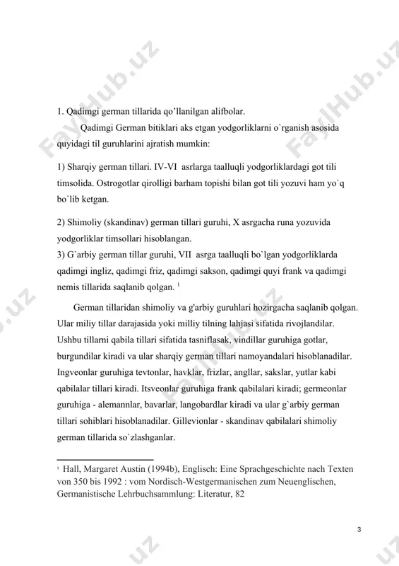 -runik alifbolar, runik yozuvlar, runik yozuvi bitilgan toshlar va ularning tarixini o’rganuvchi fandir. runologiya german tilshunosligining ixtisoslashgan tarmog'ini tashkil etadi. alifbo harflari siyqasi chiqqanlar uchun o'zgacha shaklda yevropa alifbolari. harflar tartibi yevropa alifbolari nuqtai nazaridan ham o'zgacha (f, u, þ, a, r, k va boshqalar)."rune" so'zi dastlab "sir", "sir" yoki "shivirlash"ma'nolarini anglatgan. root run district ham "nutq"ma'nosini boltiq tillarida topish mumkin litva xalqi ichida, runoti ikki ma'nosi bor:" kesish (pichoq bilan) "yoki"gapirish". demak "runi" ga keldi sehr deb ishonilgan yozuvlarni bildiradi. keyinchalik" rune " so'zini bu yozuvlarni yozishda ishlatiladigan belgilar. runes harflar sifatida ishlatilgan, har bir ramz alohida tovushni ko'rsatish uchun. bundan tashqari, bir runik ham bir so'z bo’lishi mumkin o’sha tovush bilan boshlangan va so'z deb atalgan, masalan, [θ] yoki [d] tovushini bildiruvchi rukn þ "tikan" deb atalgan va turishi mumkin eski ingliz tilida þorn (yangi ingliz tilida thorn) ni ifodalagan. ushbu alifboning asosiy yozma yozuvlari qattiq materialdagi yozuvlar: …