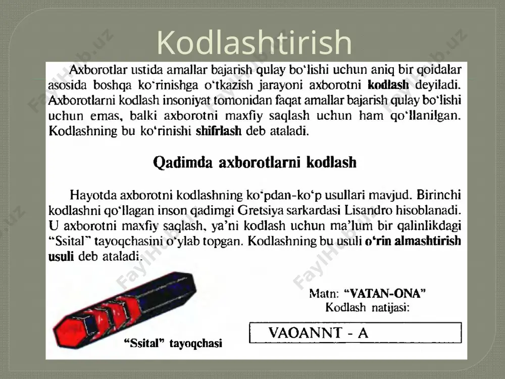axborotlarni tasvirlash usullari. kodlashtirish - Page 5