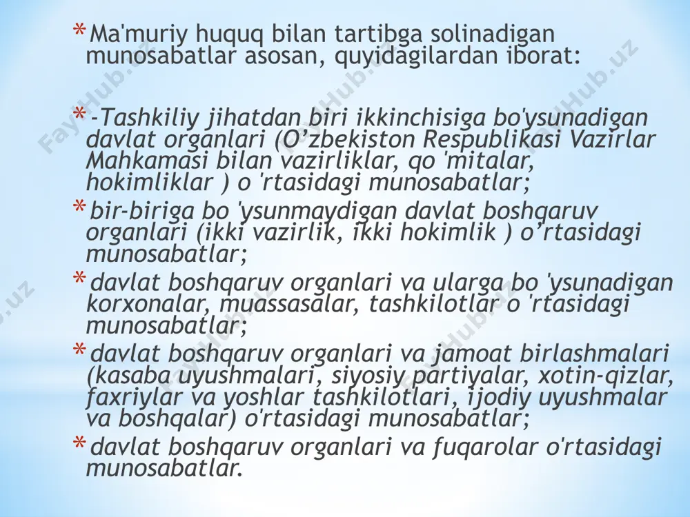 shi mumkin emas (8-modda). ma'muriy qamoq — ma'muriy huquqbuzarlikning ayrim turlari uchun 3 sutkadan 15 sutkagacha bo’lgan muddatga qo’llaniladi. image1.jpeg