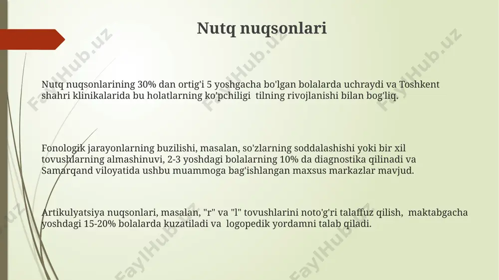 'llaniladi. eksperimental fonetika eksperimental fonetika sohasida 20-asrning o'rtalarida, xususan, aqshning massachusets shtatidagi mit laboratoriyalarida nutqni sintez qilish bo'yicha keng ko'lamli tadqiqotlar olib borilgan va 10 dan ortiq yangi texnologiyalar ishlab chiqilgan. eksperimental fonetika yordamida ovoz apparatining 5 ta asosiy qismining (o'pka, ovoz parda, tomoq, til, lab) faoliyatini o'rganish va akustik tahlillar orqali nutq tovushlarining xususiyatlarini aniqlash mumkin. 1960-yillarda moskva shahrida o'tkazilgan eksperimental fonetik tadqiqotlar natijasida, rus tilining 33 ta fonema unli va undosh tovushlarining akustik xususiyatlari batafsil o'rganilib, yangi ma'lumotlar bazasi yaratildi. auditory fonetika акустик фонетикада, масалан, инглиз тилидаги /l/ ва /r/ фонемалари ўртасидаги фарқни аниқлашда 3000 гц дан юқори частоталар муҳим аҳамиятга эга эканлиги аниқланган. тошкент шаҳрида ўтказилган тадқиқотлар натижалари 5 та турли шевадаги сузларни таҳлил қилиб, фонетик талаффузнинг географик ва ижтимоий омилларга боғлиқлигини 20% гача кўрсатди. акустик фонетикада 20 дан ортиқ тил олинган маълумотлар асосида, жаҳоннинг 10 дан ортиқ минтақасидаги нутқ товушларининг частотасини аниқлаш учун компьютерли таҳлил усулларидан …