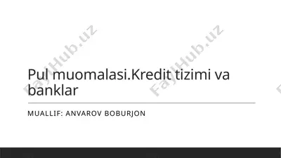 pul muomalasi — PPTX