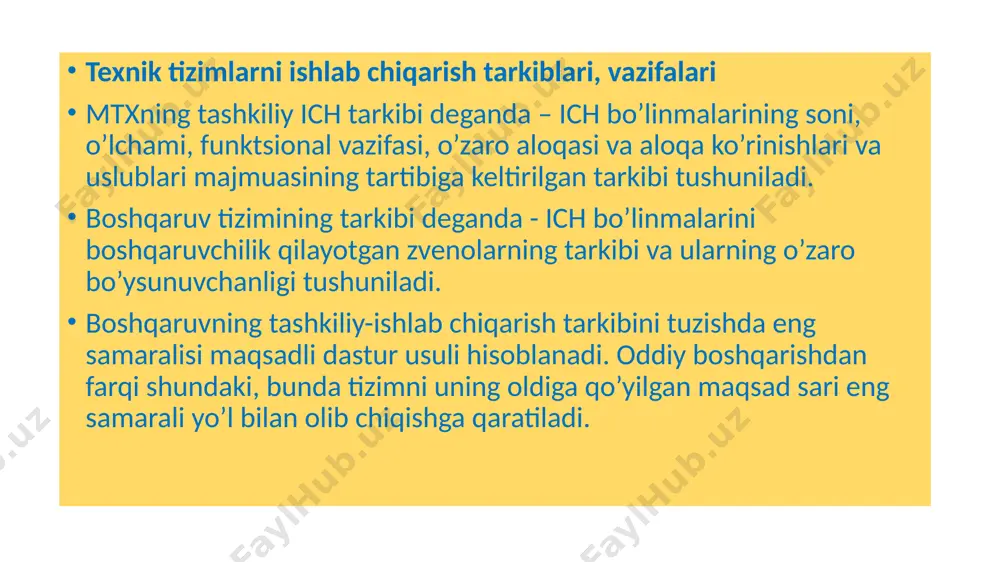 blarga ta’sir etuvchi ichki va tashqi omillar atk texnik xizmati quyidagi tarkiblardan iboratdir: bosh mexanik bo’limi, texnik nazorat bo’limi, texnik bo’lim, material texnik ta’minoti bo’limi va boshqalar. bosh mexanik xizmatiga quyidagilar yuklanadi: -ishlab chiqarish texnika bazasi elementlarini texnik holatini nazorat etish; -ishlab chiqarish texnika bazasini elementlarini holatini va mavjudligini hisobga olish; - elementlarga xizmat ko’rsatish va ta’mirlash; - yangi texnikani tadbiq etish; - nostandart jihozlarni va moslamalarni tayyorlash; - texnologik jihozlarni o’rnatish, ko’chirish, sozlash; - qurilish ishlarini olib borish. bosh mexanik xizmati quyidagi tarkibdan tuzilgan: - texnologik jihozlarni markazlashgan holda ta’mirlash va ularga xizmat ko’rsatish ustaxonasi; - nostandart jihozlar tayyoyorlash va yangi texnikani joriy etish ustaxonasi; - texnik vositalarini ta’mirlash va ularga xizmat ko’rsatish ustaxonasi; - bino va inshoatlarni ta’mirlash, qayta qurish va qurish brigadasi. bulardan tashqari, bosh mexanik xizmatiga- energiya kuchlari, sanitar-texnika jihozlari, boshqarish vositalari, garaj jihozlarini ta’mirlash va ularga xizmat ko’rsatish xodimlari ham kiradi. texnik nazorat xizmati - …
