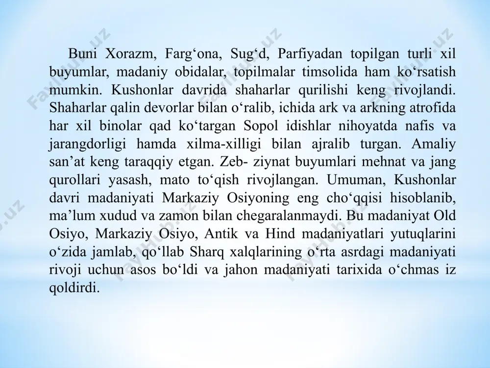 bunday talqiniga qarshi bu hodisa turli mamlakatlarda mintaqaviy, ayrim ko‘rinishlarda amal qilishi mumkin, lekin u umumjahoniy fenomen bo‘lishi mumkin emas, deb hisoblovchilar ham bor. uyg‘onish davri xitoyda (konrad), kuriyada (ten), eron-tojikistonda (braginskiy, nikitin), hindistonda (selishev), turkiyada (mellov), armanistonda (chaloyan), ozorboyjonda (gajiev), gruziyada (nusubidze, natadze) kechkanligi haqida ayrim ma’lumotalar keltiriladi. ayni choqda har ikki qarash tarafdorlarini yevropa uyg‘onish davrini mutlaqo betakror hodisa deb qarovchi mualliflar (a. losev, m. petrov) jiddiy tanqid qiladilar. o‘zbekistonda sharq uyg‘onish davri masalasi mahalliy materiallarni umumlashtirgan holda yetarli ishlanmagan. markaziy osiyo mintaqasidagi uyg‘onish haqida gap borganda ix-xii asrlar avvalo xorijiy madaniyat va qaror topgan islomiy eti’qodga nisbatan rivojlangan va boyigan qadimiy madaniyat negizida milliy uyg‘onish deb qaralmog‘i lozim. markaziy osiy uzoq yillik tarixida ko‘p bosqin va talonchiliklarni ko‘rdi, ularga qarshi ozodlik va mustaqillik uchun kurash olib bordi. haqiqat shundaki, har bir bosqindan so‘ng milliy davlatchilik va madaniyat tiklandi. mustaqillikka intilish g‘oyasi va harakati o‘zga xalqlar tomonidan yaratilgan …