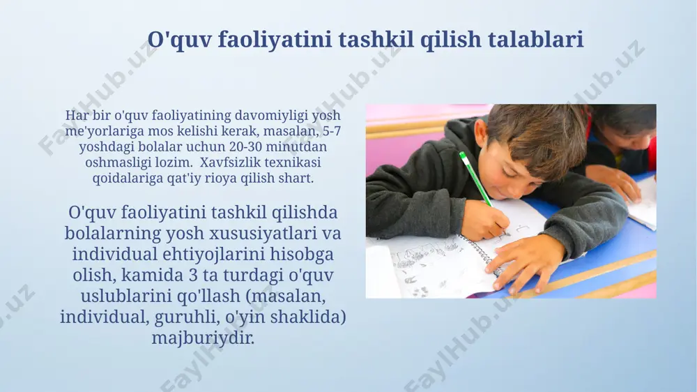 bolalar faoliyatini tashkil etishga qo’yiladigan talablar - Page 3