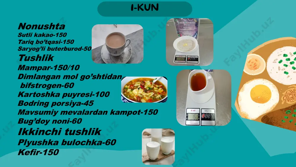 q bo’tqa-130 klassik omlet-150 choy-150 bug’doy non-40 tushlik go’sht qaynatmasidan rassolik-150/15 go’shtdan tayyorlangan tipratikan tiftel-50 garnir dimlangan karam-130 bodring posiyasi-45 na’matak kampot-150 bug’doy noni-50 ikkinchi tushlik kartoshka somsa-60 mavsumiy meva-110 choy-150 9-kun 9/10 nonushta suli yormasidan bo’tqa-150 sutli kako-150 pishloqli buterburod-50 tushlik yumaloq qiymali frikadelka vermeshel sho’rva-150/15 tovuq go’shtidan bitochki-50 kartoshka puyresi-100 vitamin salat-45 mavsumiy mevalardan kampot-150 bug’doy noni-60 ikkinchi tushlik shokaladli keks-60 kefir-150 10-kun . nonushta guruchli sutli bo’tqa-150 sutli kakao-150 pishloqli buterburod-50 ikkinchi tushlik tvarogli pudding-100 mavsumiy meva -110 choy -150 tushlik qaynatma sho’rva-150/12 grechka palov-180 shakarob salati-45 na’matakli kampot-150 bug’doy noni-60 e’tiboringiz uchun raxmat image1.png image2.svg image3.png image4.png image5.svg image6.png image14.jpeg image15.jpg image16.jpg image7.png image8.svg image9.png image10.png image11.svg image12.jpg image13.jpg image21.jpg image17.png image18.png image19.jpg image20.jpg image28.jpg image22.png image23.png image24.svg image25.png image26.jpg image27.jpg image32.jpg image33.jpg image34.jpg image29.png image30.png image31.jpg image37.jpg image38.jpg image39.jpg image40.jpg image41.jpg image42.png image35.png image36.png image44.jpg image45.jpg image46.jpg image47.jpg image48.jpeg image43.jpeg image51.jpg image52.jpg image53.jpg image49.png image50.png …