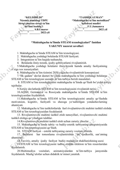 maktabgacha ta’limda steam texnologiyalari — DOCX