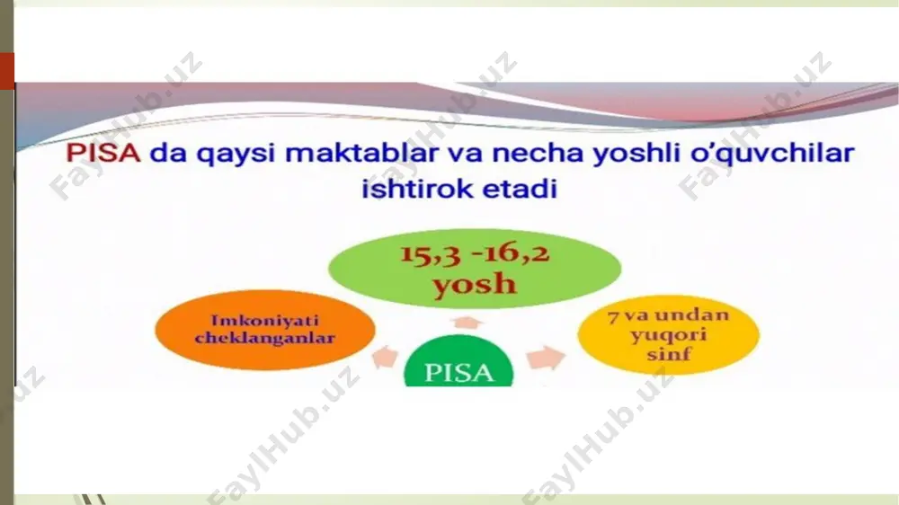 teri saratoni yoki quyosh radiatsiyasi bilan bog‘liq boshqa kasalliklarning nomini qayd etishsa, javob qabul qilinadi (1 ball). to‘g‘ri javoblar quyidagicha bo‘lishi mumkin: ► teri saratoni; ► melanoma; ► katarakta. agar javob bo‘lmasa yoki saratonning boshqa xillari keltirilgan bo‘lsa, bunday javob qabul qilinmaydi (0 ball): ► o‘pka saratoni yoki shunchaki “saraton” deb javob berilgan bo‘lsa: ► saraton. mazkur topshiriq o‘quvchilarning hodisalarni ilmiy jihatdan tushuntirish kompetensiyasini baholashga qaratilgan. 4-savol yuqorida keltirilgan matnning oxirida monrealdagi xalqaro konferensiya haqida so‘z boradi. mazkur konferensiyada ozonning yemirilishi bilan bog‘liq ko‘plab savollar muhokama qilingan. quyidagi jadvalda shunday savollardan ikkitasi keltirilgan.quyida keltirilgan savollarga ilmiy tadqiqotlar o‘tkazish yo‘li bilan javob topish mumkinmi? topshiriq. monrealda o’tkazilgan konferensiya haqida yozilgan. bu konferensiyada ozon qavatini yemirilishi haqida ko’p muammolar ko’rib chiqildi. ilmiy izlanishlar berilgan savollarga javob beradimi? baholash mezoni agar o‘quvchilar quyidagi ketma-ketlikda ikkita to‘g‘ri javobni belgilashgan bo‘lsa, javob qabul qilinadi (1 ball): yo‘q, ha. javob yo‘q yoki boshqa javoblar bo‘lsa, javob …