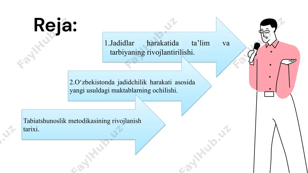islomiya” jamiyati raisini muovini etib saylanadi. u 1918 yil may oyida toshkent shahrida “turk o‘chog‘i” ilmiy madaniy jamiyati tuzadi. u 1916 yili toshkentda yig‘ilishda nutq so‘zlab shunday deydi: “o‘zbek ziyoli bolalarining germaniyaga borib o‘qitishga juda muhtojmiz faqat turkistondagida emas, rossiya musulmoni ziyolilari orasida ham mashhur edi. cluster whiteboard abdulla avloniy 1907 yilda toshkentning mirobod mahallasida, keyinchalik degrez mahallasida yangi usuldagi maktablar ochdi. “usuli jadid” maktablari uchun to‘rt qismdan iborat “adabiyot yoxud milliy she’rlar”, “birinchi muallim”, “turkiy guliston yoxud ahloq”, “ikkinchi muallim”, “maktab gulistoni” kabi darslik va o‘qish kitoblari yaratdi. xadrada “maktab kutubxonasi” nomli kitob do‘koni ochdi “pedagogika bola tarbiyasining fani demakdir” avloniy bola tarbiyasining nisbiy ravishda quyidagi to‘rt bo‘limga ajratadi. tarbiyaning zamoni badan tarbiyasi. fikr tarbiyasi. axloq tarbiyasi. cluster whiteboard abdurauf fitrat fitrat ahloqiy tarbiyada, avvalo, ota-ona va muallimlarning o‘zlari go‘zal ahloqli bo‘lishlari zarurligini aytadi. oʻrta osiyo jadidchiligining taniqli vakili, birinchi oʻzbek professori „yosh turklar“ harakatidan ilhomlanib, buxoroda „yosh buxoroliklar“ …