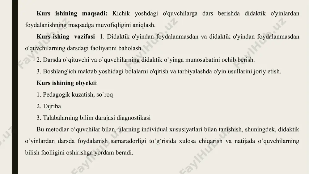 `rin almashtirish, guruhlash va taqsimot qonunlari 2.1. og`zaki va yozma hisobda o`rin almashtirish, guruhlash va taqsimot qonunlarini qo`llashga asoslangan usullar og`zaki va yozma hisobning o`rin almashtirish, guruhlash va taqsimot qonunlarini qo`llash usullari. boshlang`ich maktabning matematika dasturiga kiritilgan nazariy masalalarning ichida arifmetik amallarning qonunlari to`g`risidagi masala ham bor. dasturga bu qonunlardan faqat ko`paytirishning o`rin almashtirish xossasi kiritilgan. iv sinflarda o`qish yilining i choragida o`qitiladi. yig`indi va ko`paytmaning guruhlash va taqsimot qonunlari esa dasturga to`g`ridan-to`g`ri kirgizilmagan, lekin ular to`g`risida faqat iv sinfning 2-choragida bu xossalarga taaluqli ko`rsatma bor. ko`paytmani bir songa va aksincha, bir sonni ko`paytmaga ko`paytirish. bu qonunlar iv sinf o`quvchilariga eng sodda (elimentar) shaklda, (konkret) aniq material ustida, induksiya metodi bilan berilishi kerak. o`qituvchi ttegishli ravishda sonli misollarni tanlab oladi, ularning har birini o`quivchilar bilan sinfda tekshirib chiqadi, ayrim misollarni tekshirishdan xususiy xulosalar chiqariladi, xususiy xulosalar esa qonunning umumiy shaklini chiqarish bilan tamomlanadi, bu tekshirilgan xususiy hollarni umumlashtirishdan iborat bo`ladi. …