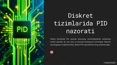 diskret tizimlarida pid nazorati — PPTX