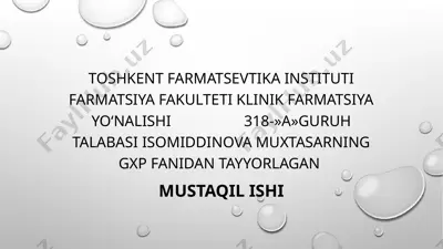 farmatsevtik mahsulotlarni ro‘yxatdan o‘tkazish — PPTX