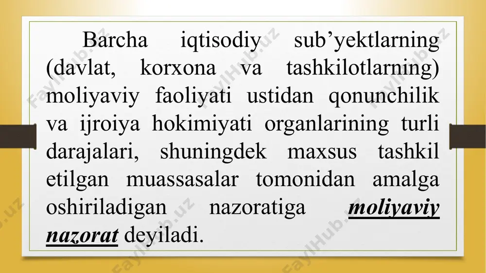 djet dotatsiyalari va budjet ssudalari budjet mablag’larni oluvchilarning joriy xarajatlari qonun taqiqlamagan boshqa xarajatlar davlat qarzini to’lash va uzish bo’yicha to’lovlar yuridik shaxslar – rezidentlar va xorijiy davlatlar uchun ajratiladigan budjet ssudalari kapital xarajatlari kapital xarajatlarni qoplash maqsadida yuridik shaxslar uchun ajratiladigan budjet transfertlari ayrim hollarda byudjetning daromadlari uning xarajatlaridan ko’p bo’lishi mumkin. bunday byudjet profitsitli byudjet deyiladi. aksincha, ba’zi hollarda esa byudjetning xarajatlari uning daromadlaridan ko’proq bo’ladi. shunga muvofiq ravishda byudjet xarajatlarining byudjet daromadlaridan ko’p bo’lishiga byudjet taqchilligi deyiladi. davlat byudjeti taqchilligini moliyalashtirilish usullari: tashqi qarz pul emissiyasi ichki qarz e`tiboringiz uchun rahmat ! image7.png image8.png image9.jpeg image10.jpeg image11.jpeg image12.jpeg image13.jpeg image14.jpeg image15.jpeg image16.jpeg image17.jpeg image18.jpeg image19.jpeg image20.png image21.png image22.png image23.jpeg image24.jpeg image25.jpeg image26.png image27.png image28.jpeg image29.jpeg image30.jpeg image3.png image4.png a group of business people working together on a new project to analyze budgets and manage investment risks in today's profit boosting for marketing in the conference room