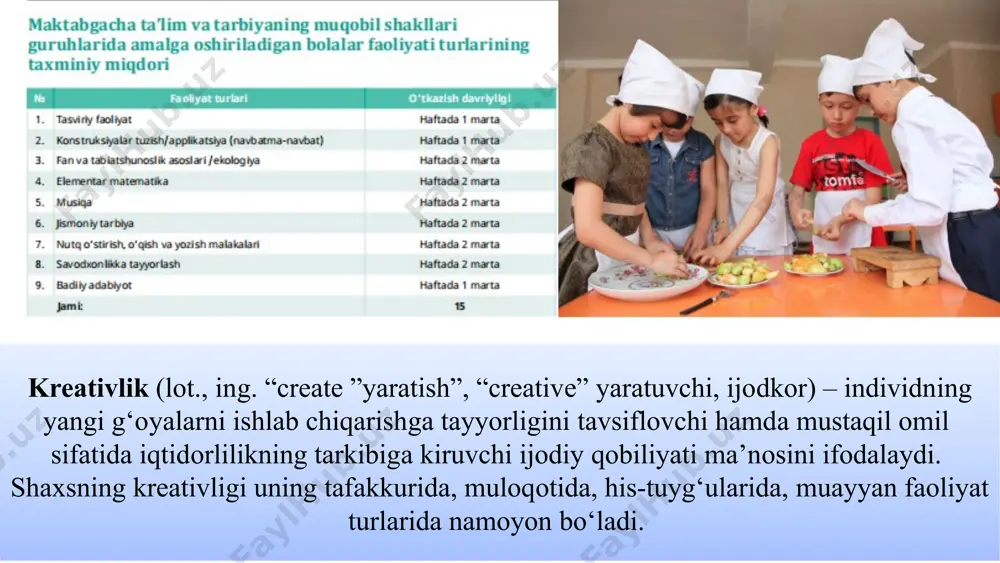 maktabgacha ta’lim tashkilotlarida ta’limiy faoliyatni rejalashtirish - Page 5