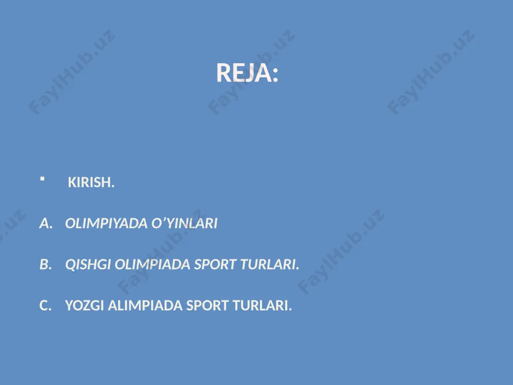saralash tizimi tomonidan yo'q qilingan 4ta jamoa. boks 1904 yildan buyon olimpiya sportlari ro'yxatida erkak boksni o'z ichiga oladi va 2012 yildan boshlab bu sharaf ayollarga beriladi. bugungi kunda 11 vazn toifasida bokschilar o'rtasida medallar o'ynaladi. olimpiya o'yinlari davomida eng ko'p medal aqshdan (48), kuba (32) va rossiyadan (20) bokschilarga berildi. yelkanli sport ushbu sport eng qiyin o'yinlardan biridir. tanlovda ishtirok etish uchun 11 ta mukofot topshirildi. hozirgi vaqtda eski klassik kemalarni almashtirish uchun zamonaviy va engilroq bo'ldi. suzish suzish 1912 yilgi olimpiya o'yinlariga kiritildi. mazkur sport musobaqalari bir necha bosqichda o'tkaziladi. quyidagi navlar mavjud: erkin uslub, orqada, kelebek, murakkab suzish, estafeta poygasi. audio1.wav image1.jpeg image2.jpeg image3.jpeg image4.jpeg image5.jpeg image6.jpeg image7.jpeg image8.jpeg image9.jpeg image10.jpeg image11.jpeg image12.jpeg image13.jpeg image14.jpeg image15.jpeg image16.jpeg image17.jpeg audio2.wav image18.jpeg /docprops/thumbnail.jpeg