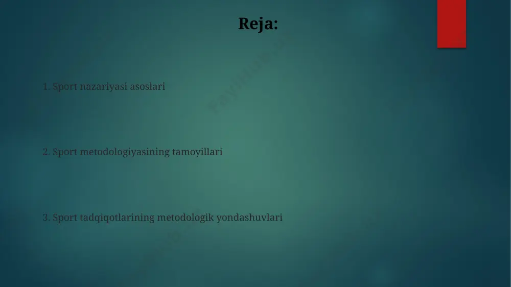 ulq yo'nalishida 25 ta turli xil texnika va usullar qo'llaniladi. sport metodologiyasining turlari sport metodologiyasi tadqiqotlarida 20 dan ortiq turli statistik usullar qo‘llaniladi, jumladan, regressiya tahlili va dispersiya tahlili, ma'lumotlarni to'plashda 1000 dan ortiq ishtirokchi ishtirok etgan o'zbekiston bo'ylab. sport metodologiyasining 3 turi mavjud: eksperimental (masalan, 100 nafar sportchi ustida o‘tkazilgan tajriba, toshkentda), taqqoslash (2 ta turli mashg‘ulot uslubini solishtirish, samarqand va buxoro viloyatlarida) va kuzatish (5 yillik davom etgan futbolchilarning harakatlarini kuzatish). sportda tadqiqot metodlari sport psixologiyasi bo'yicha o'tkazilgan 2023-yilgi tadqiqotlar shuni ko'rsatdiki, o'zbekistonning 15 ta viloyatida yuqori darajadagi sportchilarning motivatsiyasi va stress darajasi o'rtasidagi bog'liqlik sezilarli darajada farq qiladi. jahon sog'liqni saqlash tashkilotining ma'lumotlariga ko'ra, 2022-yilda dunyo bo'ylab 5000 dan ortiq sportchilar orasida o'tkazilgan so'rovnoma natijalariga ko'ra, to'g'ri ovqatlanish va jismoniy mashqlarning sport natijalariga ijobiy ta'siri tasdiqlandi. sportda statistik tahlil va ma'lumotlarni qayta ishlash sportdagi statistik tahlil, masalan, futbol o‘yinlarida 2023-yilgi jahon chempionati natijalarini tahlil qilishda, o‘yinchilarning o‘rtacha …