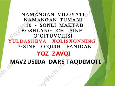 yoz zavqi — PPTX
