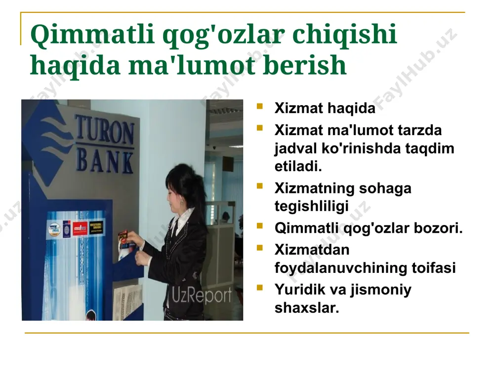 bo’yicha hisobotlar olish bank-mijozga ulanish juda soddadir (buning faqat bizning bankda hisob raqamingiz bo’lishi va “bank-mijoz” hamda elektron raqamli sertifikat tizimida xizmat ko’rsatish shartnomasi imzolangan bo’lishi kerak. to’lov xabarnomalarini rasmiylashtirishda xatoga yo’l qo’yish mumkinligi haqida xavotirlanmaslik. tizim hujjatlarni to’g’ri to’ldirilishini tubdan nazorat qilib, xatolarni ko’rsatib boradi. xato to’ldirilgan hujjatni jo’natgan holatingizda ham siz uni zudlik bilan to’xtatishingiz mumkin va unda hisob raqami bo’yicha operatsiya amalga oshirilmaydi