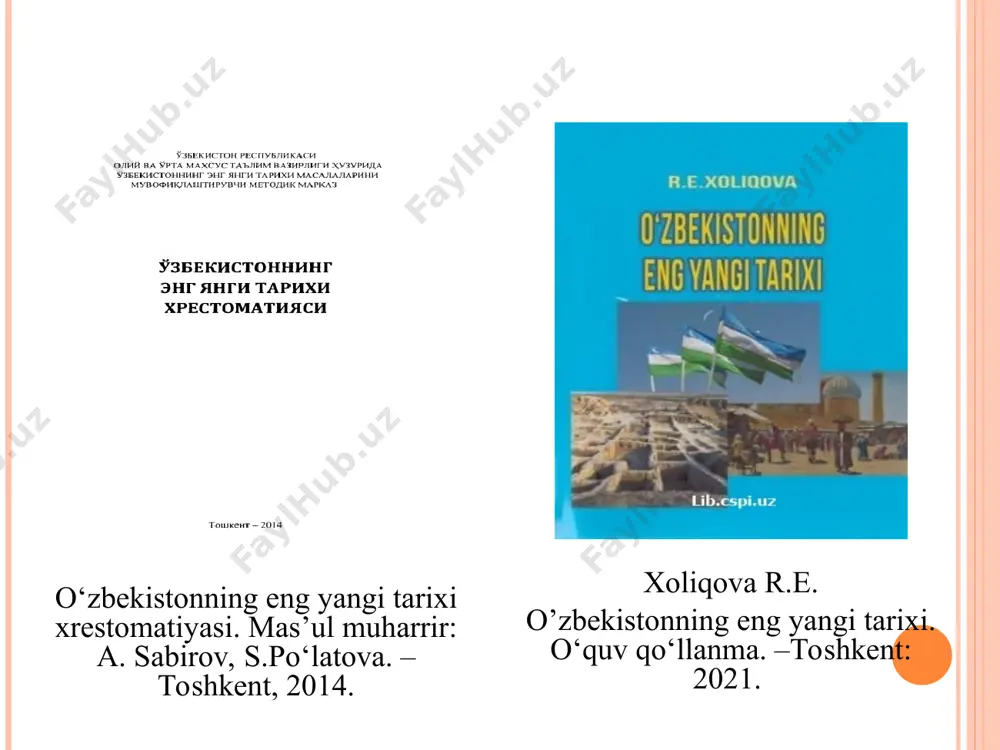 lan aloqadorligi o’zbekistonning eng yangi tarixini o’rganushning nazariy-metodologik asoslarni o'zbekistonning eng yangi tarixini o'qitishning metod va yo’nalishlari tarixiylik prinsipiga ko'ra, tarixiy voqealar va jarayonlar ushbu voqealar va jarayonlar qanday paydo bo'lganligi, qanday rivojlanganligi va ular nimaga olib kelganligi nuqtai nazaridan qat'iy aniq tarixiy kontekstda ko'rib chiqilishi kerak. tarixiyizmning uslubiy prinsip sifatida talabi davrda paydo bo'ladi va rivojlanadi. o'rta asrlar teleologizmiga qarshi bo'lgan ma'rifat (viko, volter, russo, diderot), keyin nemis klassik falsafasida (hegel, marks), hayot falsafasida (diltey) va falsafiy va tarixiy fikrning boshqa sohalarida. zamonaviy talqinda tarixshunoslik prinsipi tarixshunoslik va jurnalistikada juda kamdan-kam uchraydigan hodisaga qarshi qaratilgan, bunda mualliflar dunyoqarash g'oyalarini, xulq-atvor stereotiplarini va o'z davrlarining axloqiy me'yorlarini tarixdagi voqealarni baholashda, unutish yoki ataylab e'tiborsiz qoldirishda qo'llashadi. o’zbekistonning eng yangi tarixining asosiy tamoyillari o’zbekiston respublikasi prezidenti shavkat mirziyoyevning 2018-yil 28-dekabrda oliy majlisga murojaatnomasida ta’kidlab o’tganidek: “oldimizga qo’ygan ulkan vazifalarni amalga oshirishda biz uchun kuch-qudrat manbai bo’ladigan milliy g’oyani rivojlantirishimiz zarur. xususan, …