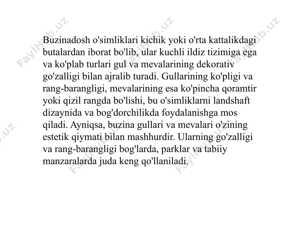 n foydalanilgan. mevalari, gullari, barglari va po‘stlaridan tayyorlangan qaynatmalar, siroplar va infuziyalar sovuq, gripp, yallig‘lanish, asabiylik, bo‘g‘im og‘rig‘i kabi ko‘plab kasalliklarni davolashda muhim bo‘lgan. etiboringiz uchun rahmat