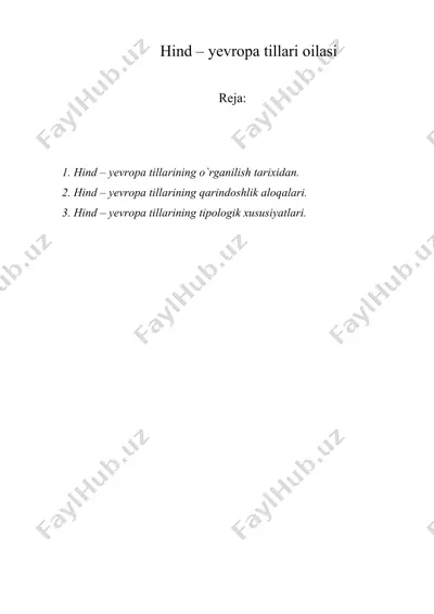 hind – yevropa tillari oilasi — DOC