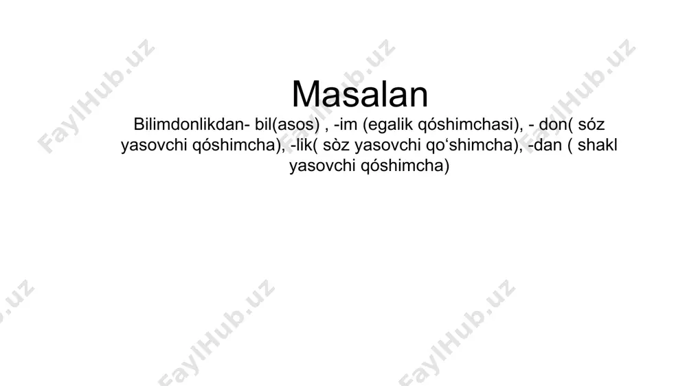 marfemika va marfema haqida umumiy tushuncha. o‘zbek tilida sóz yasalishi - Page 5