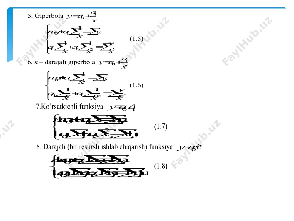 chiziqliva chiziqsiz regression bog’lanishlar - Page 5