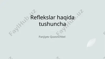 reflekslar haqida tushuncha — PPTX