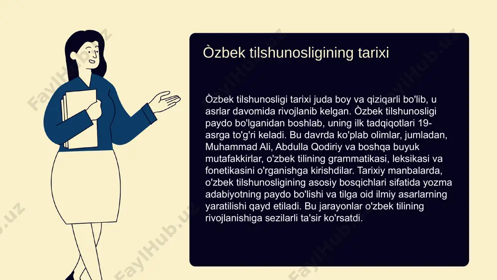 fikatsiya o'rtasidagi munosabatlar o'rganiladi. 3. **til va texnologiya:** texnologiyaning til o'rganish va o'rgatish jarayoniga ta'siri, onlayn resurslar, dasturlar va mobil ilovalar orqali til o'rganish imkoniyatlari. **tadqiqot metodologiyalari:** zamonaviy tilshunoslikda qo'llaniladigan metodologiyalar, masalan, sifatli va miqdoriy tadqiqotlar. har bir metodologiyaning o'ziga xos xususiyatlari, afzalliklari va cheklovlari haqida qisqacha ma'lumot berish zarur. photo by teddy o on unsplash tilshunoslikda yangi tendentsiyalar yangi tendentsiyalar tilshunoslikda yangi tendentsiyalar, ayniqsa, texnologiyaning rivojlanishi va globalizatsiya ta'siri bilan bog'liq. o'zbek tilshunosligi, zamonaviy tadqiqotlar va innovatsion metodlarni qo'llash orqali yangi yo'nalishlarni o'z ichiga oladi, masalan, tilni kompyuter yordamida tahlil qilish va sun'iy intellektdan foydalanish. bu yangi metodlar, o'z navbatida, tilning strukturasi va funktsiyasini chuqurroq o'rganishga yordam beradi. globalizatsiya ta'siri globalizatsiya jarayoni tilshunoslikka sezilarli ta'sir ko'rsatmoqda. o'zbek tilidagi yangi so'zlar va iboralar, boshqa tillardan olingan ta'sirlar orqali paydo bo'lmoqda. bu jarayon, shuningdek, tilni o'rganish va o'rgatish usullarini yangilashga olib keladi, chunki ta'lim tizimlari global tendentsiyalarni inobatga olishga majbur bo'ladi. …