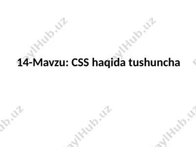 css haqida tushuncha — PPTX