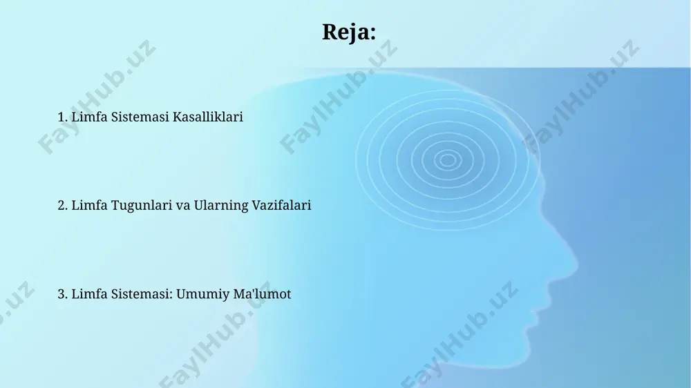 iqa jismoniy faollik, bu limfa aylanishini yaxshilashga va immunitet tizimini mustahkamlashga yordam beradi. limfadenit va uning turlari limfadenit davolash usullari yallig'lanishning og'irligiga va sababiga bog'liq; antibiotiklar bakterial infektsiyalar uchun, jarrohlik esa ba'zi hollarda o'tkazuvchi yo'llarni tozalash uchun qo'llaniladi. limfadenitning 3 asosiy turi mavjud: bakterial, virusli va spesifik (masalan, sil kasalligi tufayli). bakterial limfadenit 60% dan ortiq hollarda uchraydi va ko'pincha staphylococcus aureus bakteriyalari bilan bog'liq. limfa tizimining rivojlanishi limfa tizimining toʻliq shakllanishi va funksiyasi bolaning tugʻilishidan keyin bir necha yil davom etadi, immunitet hujayralarining yetilishi va limfoid toʻqimalarning differensiatsiyasi 20 yosh atrofida tugallanadi. limfa tomirlari venalar bilan bir vaqtda, ya'ni 5-haftada rivojlana boshlaydi va tugʻilishdan keyin ham oʻzining morfogenezini davom ettiradi, hajmi va tarmoqlari 10-12 yoshga kelib toʻliq shakllanadi. limfa tizimining davolash usullari limfa sistemasi kasalliklarini davolashda, masalan, limfedema holatida, 2-3 oy davom etadigan maxsus bandajlar va kompress terapiyasi qo'llaniladi. bu shishishni kamaytirishga yordam beradi. limfa drenajini yaxshilash uchun 5-10 …