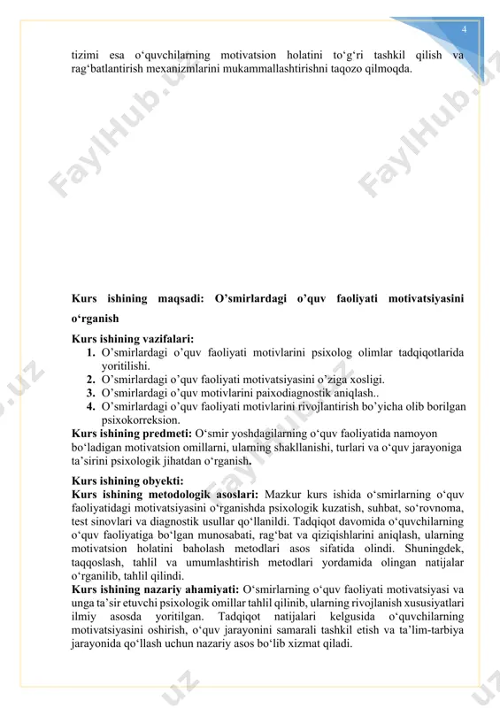 mlarning fikricha, o‘smir yoshidagi o‘quvchilarda o‘qish motivlarini shakllanishiga qadriyatlar, oilaviy an’analar, makrab talimidagi ijobiy pedagogik munosabatlar va o‘quvchilarni o‘zo‘zini anglash kabi omillar o‘quv motivatsiyasining shakllanishiga olib keladi. psixolog olim e.g‘.g‘oziyevning fikricha o’smirlik - kognitiv jarayonlarning tez va samarali rivojlanishi davri bo‘lib, idrokning maqsadliligi, barqaror, ixtiyoriy diqqat va mantiqiy xotiraning shakllanishi bilan tavsiflanadi. bu vaqtda mavhum, nazariy tafakkur faol shakllanadi, aniq g’oyalar bilan bog’liq bo’lmagan tushunchalarga asoslanadi, murakkab xulosalar tuzish, gipotezalarni ilgari surish va ularni sinab ko’rish qobiliyati paydo bo’ladi. tafakkurni shakllantirish aks ettirish bilan uzviy bog’liq. bu jarayon o‘smirda o’z-o’zini anglashni rivojlantirish uchun zarur asos bo’lib xizmat qiladi. o‘smirlik davridagi o’zgarishlar aynan shu davrning murakkabligi bo’lib, turli bolalar buni boshqacha his qilishadi. shu bilan birga, o’quvchining o’quv faoliyatining ikki jihati bu o’zgarishlarga hal qiluvchi ta’sir ko’rsatadi: uni kattalar tomonidan tashkil etilishi va o’smirning o’zida shakllanishi. o’smirlik davrida intellektual faoliyatdagi individual farqlar kuchayadi, bu mustaqil fikrlash, intellektual faollik, muammolarni hal qilishga …