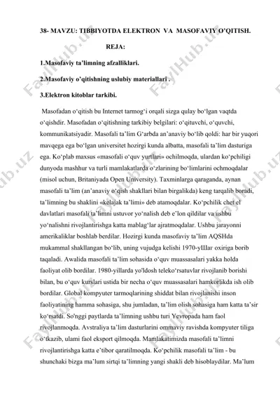 masofaviy ta’limning afzalliklari — DOCX