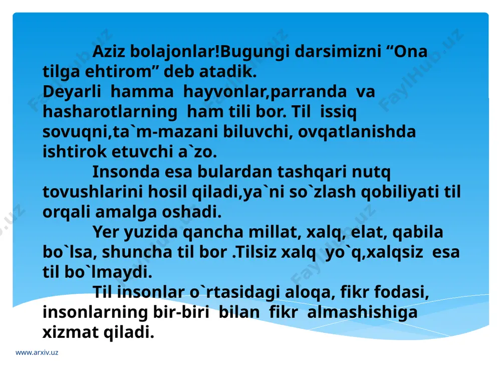 ona tiliga ehtirom mavzusida 1 soatlik dars ishlanmasi - Page 3