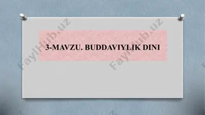buddaviylik dini — PPTX