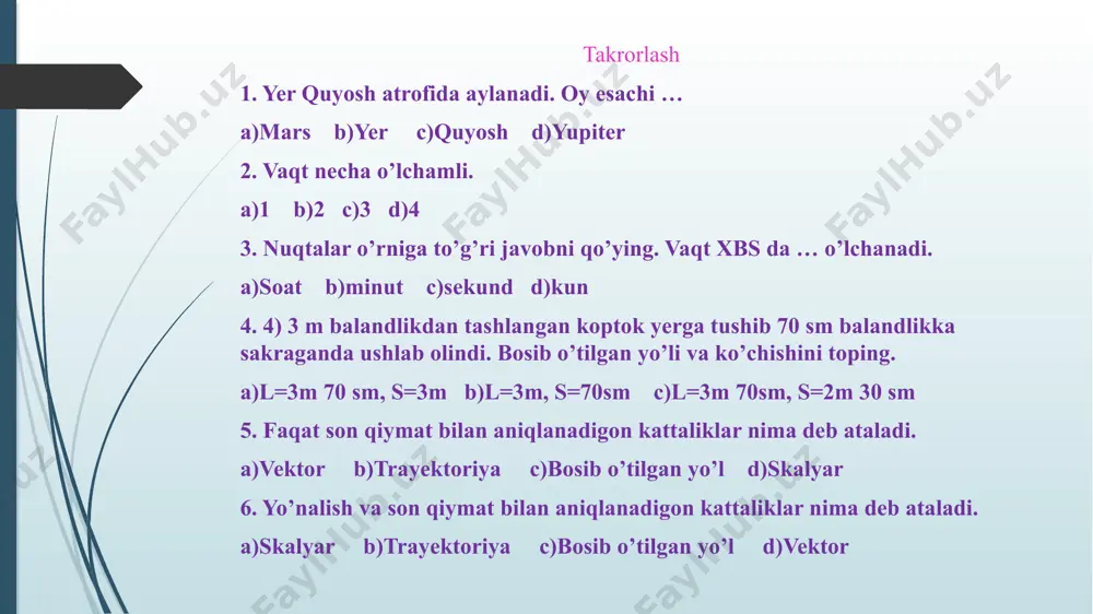 to‘g‘ri chiziqli tekis harakat tezligi - Page 5