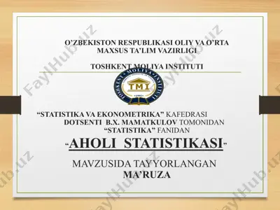statistika va ekometrika — PPTX