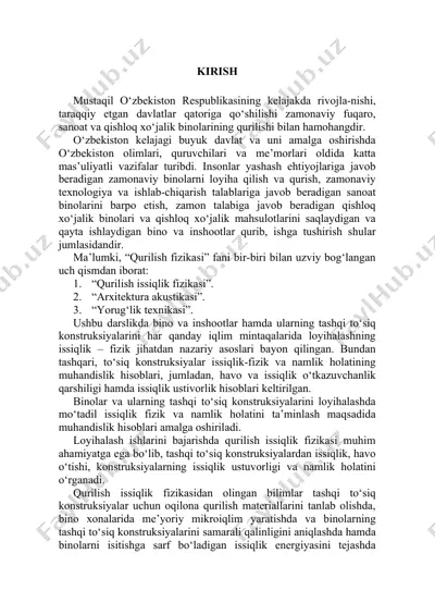 "qurilish fizikasi" — DOC