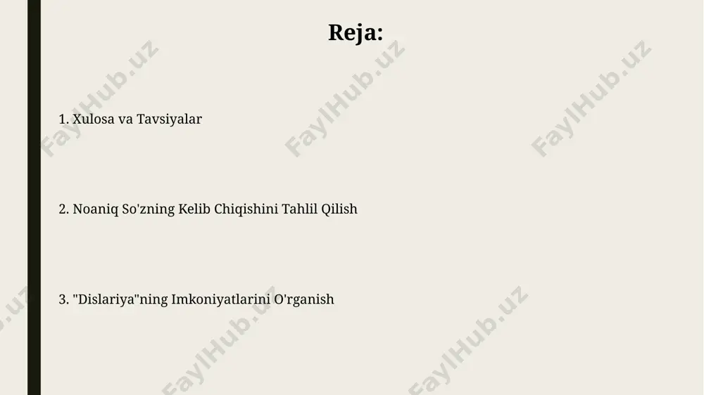 qiqotlar” soʻzining oʻzi ikki qismdan – “etimologiya” va “tadqiqotlar”dan iborat boʻlib, tilshunoslikning 20 dan ortiq sohalarini oʻz ichiga oladi. fonetik tahlil fonetik transkripsiya orqali fonetik tahlil natijalari xalqaro fonetik alifbo (ipa) yordamida 100% aniqlik bilan yozib olinadi va hujjatlashtiriladi. fonetik tahlil so'zlarning tovush tuzilishini o'rganadigan lingvistik usul bo'lib, 44 ta fonema mavjud bo'lgan o'zbek tilida keng qo'llaniladi. nodir tillar imkoniyati nodir tillarning o'rganilishi, lingvistika sohasida 50 dan ortiq turli metodologiyalar yordamida amalga oshiriladi, bu esa antropologiya, tarix va arxeologiya kabi sohalar bilan chambarchas bog'liqdir. “nodir tillar imkoniyati” atamasi, global miqyosda tillarning yo'qolib ketish xavfini, ya'ni taxminan 20% ni tashkil etuvchi 2000 dan ortiq tilning yaqin o'n yillikda yo'qolishi mumkinligini ta'kidlaydi. lug'atlar va ma'lumot bazalarini tekshirish google scholar va scopus kabi ilmiy ma'lumot bazalarida 1 millionlab ilmiy maqolalar va monografiyalar indekslangan bo'lib, ular orasida "dislariya" so'zini o'z ichiga olganlar bo'lishi mumkin. ma'lumot bazalarini qidirishda "dislariya" so'zini topish uchun fonetik qidiruv va …