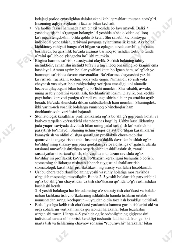 mehnat maxsus tayyorgarlikni va qobiliyatni talab etmaydi, mas, yuk tashuvchi, farrosh, qorovul mehnat xalqimizning «mehnat - mehnatning tagi rohat», «bugungi ishni ertaga qoldirma», «daryo suvini bahor toshirar, inson qadrini mehnat oshirar», «ishlagan tishlaydi, ishlamagan kishnaydi», «mehnatdan qo’rqma, minnatdan qo’rq», «odamning xusni mehnat» kabi maqollar bejiz yaratilmagan. buyuk alloma bahouddin naqshbandning «dil ba yoru, dast ba kor» dеgan xikmati bugungi kunda ham o’z ahamiyatini yo’qotmagan. allomaning fikricha, «agar kishi hunarli bo’lsa, u bilimini haqiqatga bag’ishlaydi, o’z mehnati bilan kun kechiradi, bordi-yu kasbi bo’lmasa, bilimini kun kechirishga sarflaydi, halollikni unutadi». ta'kidlash lozimki, mehnatsiz kеlgan boylik inson ruhiyatini buzadi, harqanday muqaddas narsani qadrsizlantiradi. mehnat jarayonida kishilarda do’stlik, birodarlik, jamoa bo’lib ishlash kabi barcha tarbiyaviy sifatlar shakllanadi. eng muhimi, mehnat muhtojlik, bekorchilik, axloqiy jihatdan buzilishdan saqlaydi. mehnat orqali inson o’zining va o’zgalarning qadrini biladi. ajdodlarmiz bola tarbiyasida, eng avvalo, uni mehnatga o’rgatish, kasb-hunarga qiziqtirishga alohida e'tibor berishgan. o’zlari farzandlariga mehnatsevarliklari bilan namuna bo’lganlar. o’zbekiston …