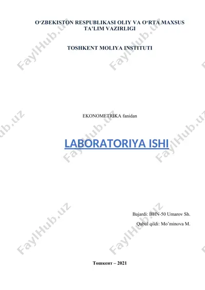 ko’p omilli ekonometrik tahlil laboratoriya ishi-2 — DOC