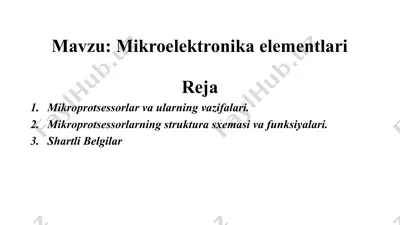 mikroelektronika elementlari — PPTX