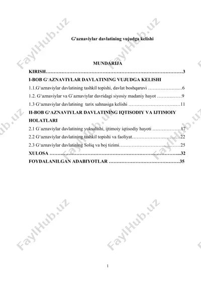 g'aznaviylar davlatining vujudga kelishi — DOC