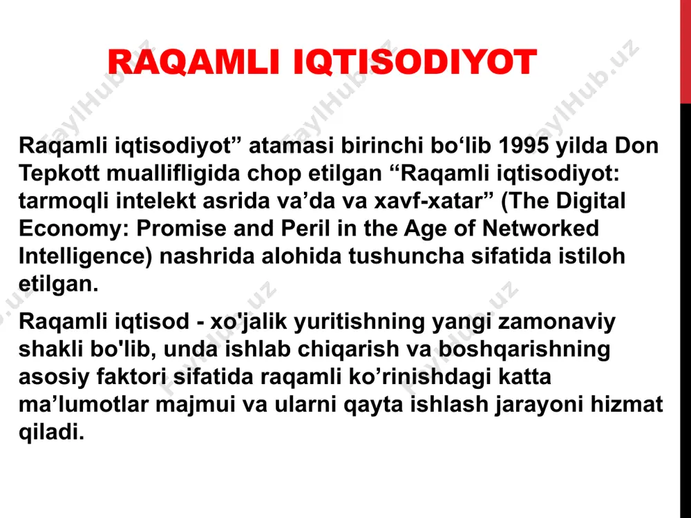 raqamli iqtisodiyotning hozirgi davrdagi holati taqdimoti - Page 5
