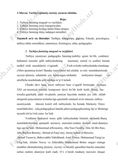 tarbiya fanining maqsad va vazifalari — DOCX