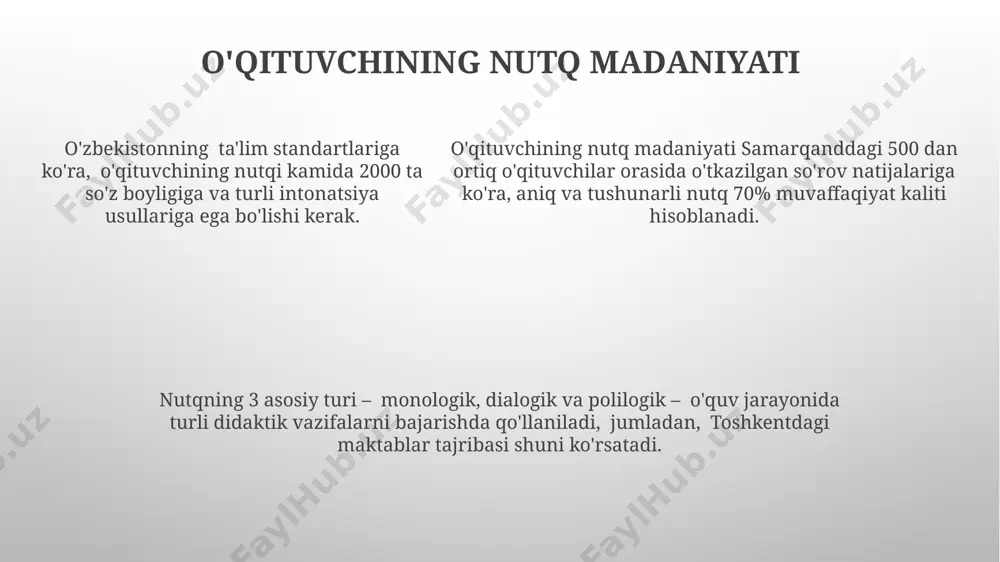 o'qituvchi nutqining kommunikativ xususiyatlari. nutq turlari va ko'rinishlari - Page 5
