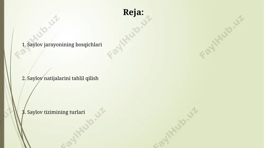 shikoyatlarni ko'rib chiqish bo'yicha qaror qabul qiladi, qonunbuzarliklar aniqlansa jarima yoki ogohlantirish qo'llaniladi. saylov kampaniyasi davomida nomzodlar o'z dasturlarini 20 kundan kam bo'lmagan muddatda ommaga taqdim etishlari va 5 dan ortiq ommaviy tadbirlar o'tkazishlari shart. saylov tizimini takomillashtirish yo'llari saylov qonunchiligini takomillashtirishda, ayniqsa, siyosiy partiyalar ro'yxatdan o'tish tartibi va saylov kampaniyalarini moliyalashtirish bo'yicha 3-4 ta muhim o'zgarishlar kiritish lozim. saylov natijalarini qayta hisoblash tartibini aniqlashtirish va elektron hisoblash tizimlarining xavfsizlik darajasini kamida 80% ga oshirish maqsadga muvofiqdir. saylovda qatnashish darajasi saylovda ishtirok etish darajasi 70% dan oshganda, saylov natijalari jamoatchilik tomonidan keng qabul qilinadi va hukumatning legitimligi oshadi. bu demokratik jarayonlarning muhim ko'rsatkichidir. 2016 yildagi prezident saylovlarida saylovchilarning 85% dan ortiq qismi ovoz bergan bo'lsa-da, qatnashuvchi yosh guruhlar orasida farqlar kuzatildi, bu esa saylov ishtirokining teng emasligini ko'rsatadi. saylovning xolisligi va shaffofligi saylovchilarning 10% dan kamrog'i ovoz berishda qiyinchiliklarga duch kelishi saylov tizimining samarali va qulay ekanligini ko'rsatadi. saylov komissiyalari …
