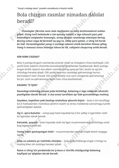 bola chizgan rasmlar nimadan dalolat beradi? — DOCX