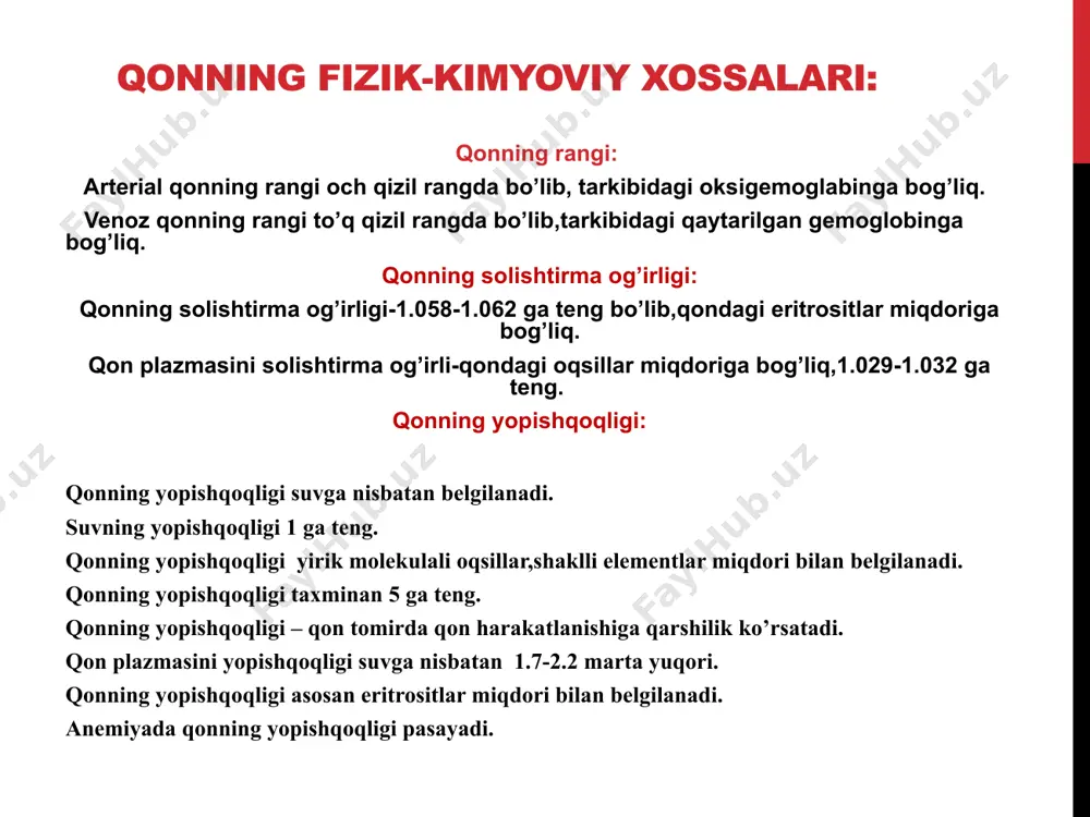 qon fizik kimyoviy xossalari. eritrotsitlarni tekshirish - Page 5