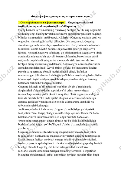 ong strukturasining psixologik ta'riflari — DOCX